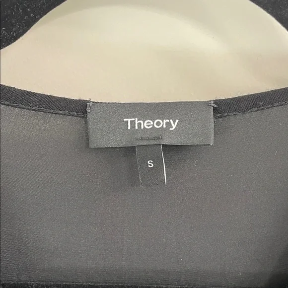 Theory Black Blouse with Gold Zip - Picture 2 of 4